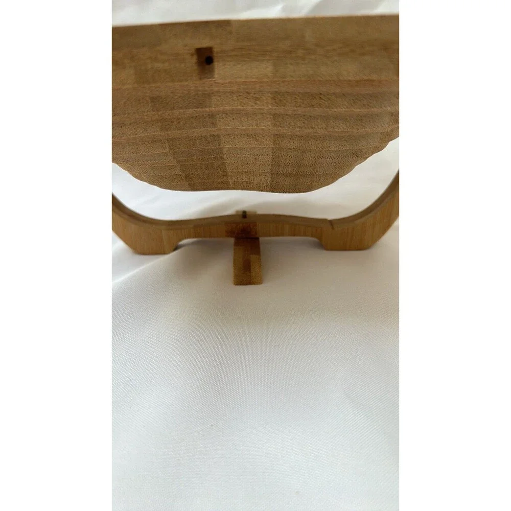 Collapsible Wooden Apple Fruit Basket/ Trivet Kitchen Decor Bar Collectibles